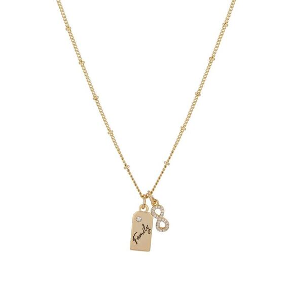 Unwritten 14K Gold Plated 'Infinite Love' CZ Necklace Family Charm Gift For Mom - Picture 4 of 5
